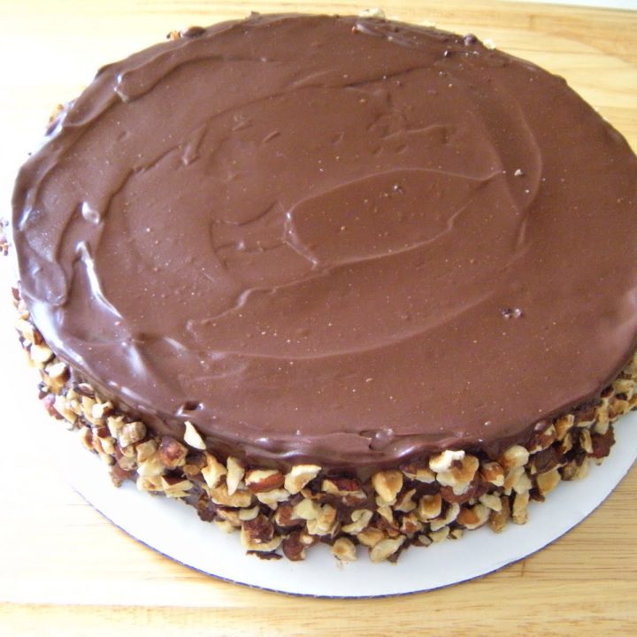 Flourless Chocolate Cake with Ganache and Hazelnuts
