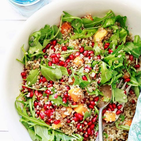 Quinoa and Lentil Salad with Butternut Squash