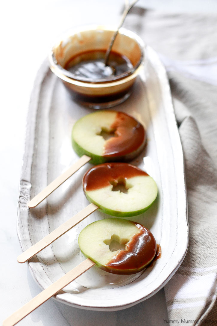 Apples dipped into coconut caramel sauce makes a delicious natural treat for kids of all ages! 