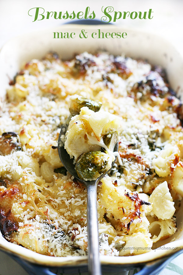 brussels sprouts mac and cheese for vegetarian thanksgiving 
