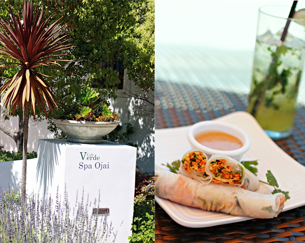 The Spa Cafe at Ojai Valley Inn and Spa with spring rolls. 