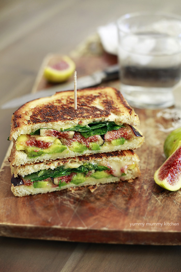 A beautiful grilled cheese filled with fresh figs, avocado, and spinach. A great Blackstone griddle recipe. 