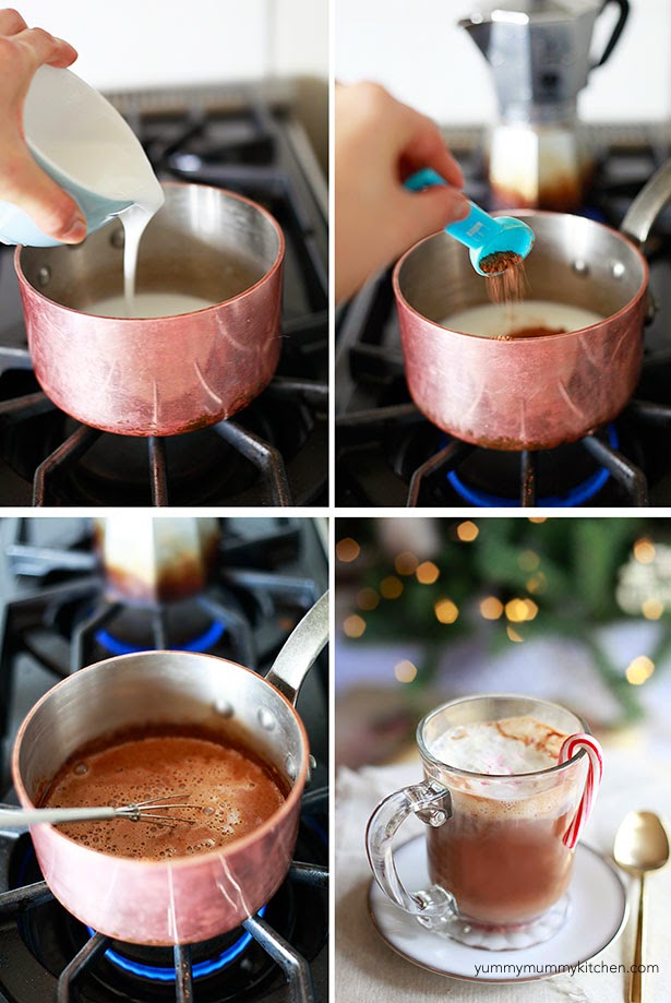 how to make a skinny hot chocolate, mocha, or peppermint mocha