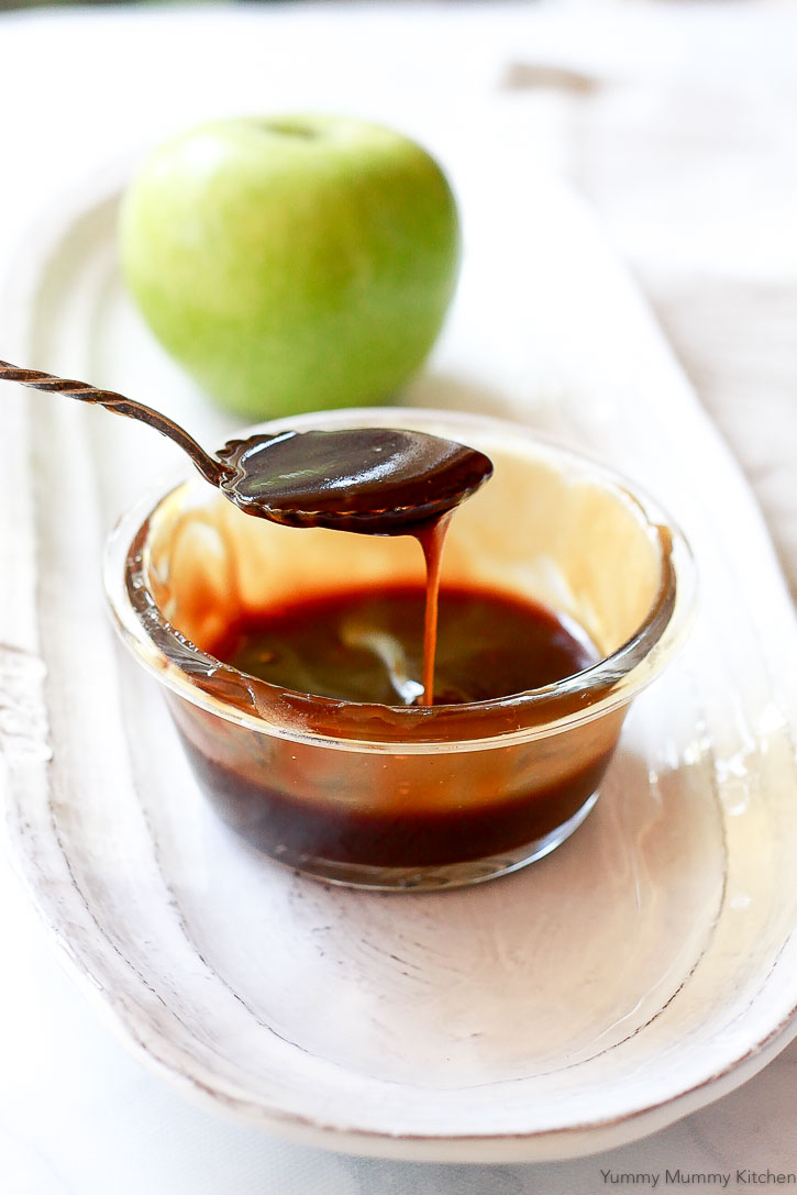 Delicious caramel sauce naturally made vegan and paleo with canned coconut milk and coconut sugar.
