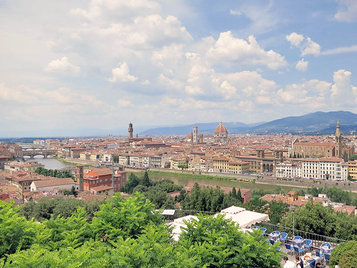 Piazzale Michelangelo in Florence looks over the city
