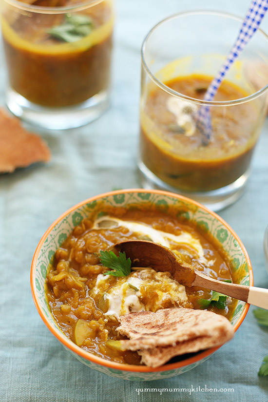 curried pumpkin lentil soup
