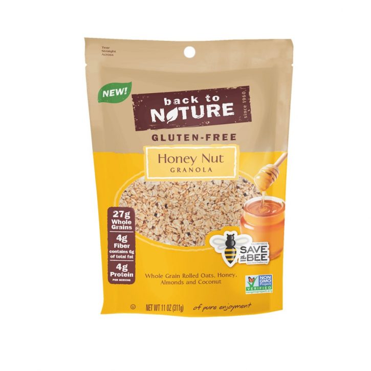 Bag of back to nature honey nut gluten free granola