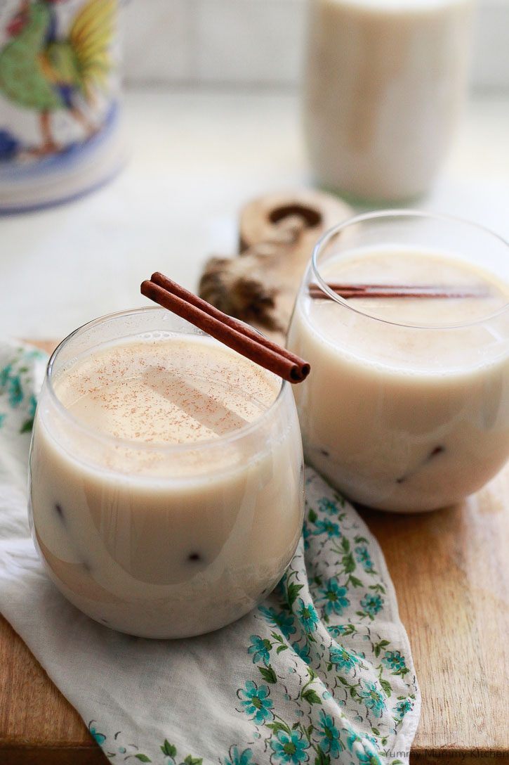 This easy authentic Mexican horchata recipe is made with real food ingredients like white rice, almond milk, cinnamon, and maple syrup. It's naturally vegan and gluten free. 