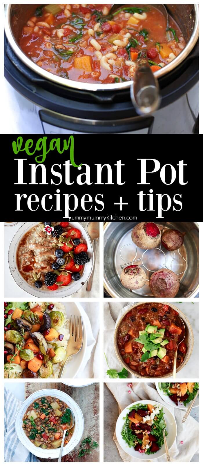 The best vegetarian, vegan, plant-based Instant Pot recipes! From healthy vegan Instant Pot dinners, to soups, chili, risotto, and chocolate cake, this is the ultimate list of vegan Instant Pot recipes. 