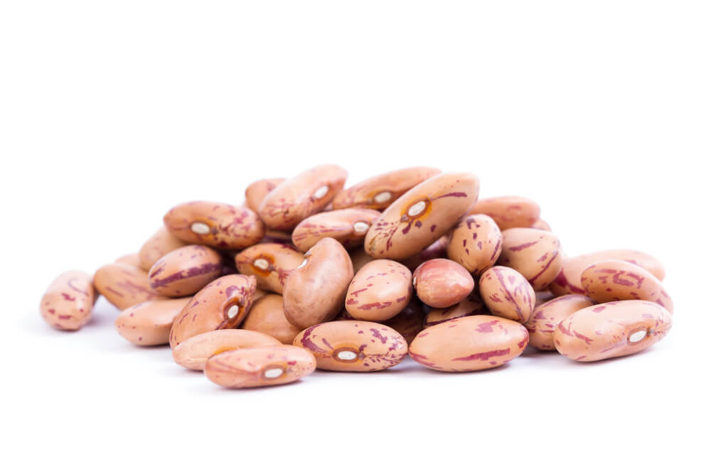 Close up photo of pinto beans. 