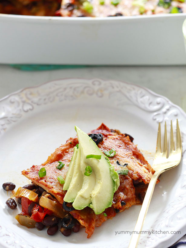Easy Vegetarian Enchilada Casserole Story Yummy Mummy Kitchen